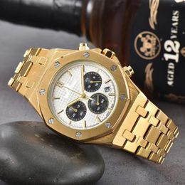 43mm Oak Audemar Watch Fashion Wristwatches Men's Watches All Dial Work Six Needles Quartz Watch Luxury Wrist-watch Stainless Steel Strap Watches Bracelet 892