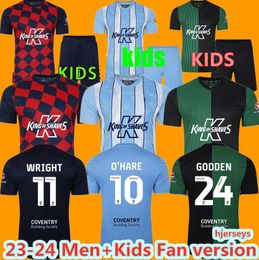 23 24 Coventry City Soccer Jerseys O Hare Sheaf Gyokeres Godden Hamer 2023 2024 Home away Blue Men Kids Kit Football Shirts Tops Camiseta De Futbol