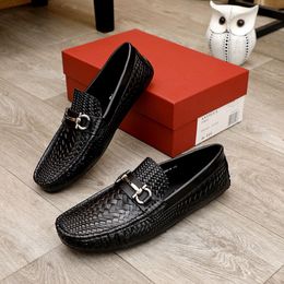 2023 Men Dress Shoes Business Genuine Leather Shoes Breathable Formal Brand Designer Party Wedding Loafers Size 38-45