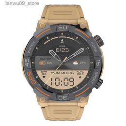 Wristwatches New GPS Smart Watch MG02 Bluetooth Call Outdoor Sports Watch With Ring Compass Air Pressure Altitude Waterproof Watch Men WomenQ231123