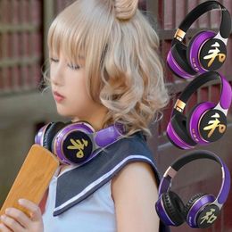 Touhou Project Futo Mononobe Anime Headphones Over Ear Wireless Bluetooth HIFI Earphones Support For TF Cards Cosplay Headsets