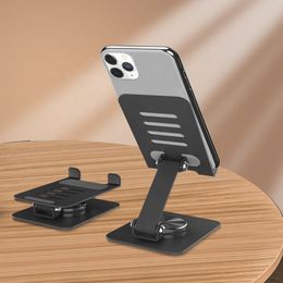 Metal 360 Rotatable Foldable Smartphone Tablet Stand Cradle Dock Height Adjustable iPhone Holder Desk Cell Phone Stand