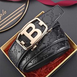 20% OFF Designer New Belt men's genuine cowhide automatic buckle high-end letter embossing new style young business casual B-line pants belt