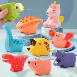 Baby Bath Toys Dinosaur Water spray Squeeze Sound Embossing Floating Animals Childrens Bathtub Swimming Pool 231122