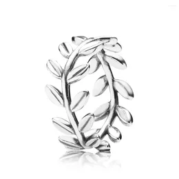 Cluster Rings Authentic 925 Sterling Silver Laurel Wreath Fashion Ring For Women Gift DIY Jewelry