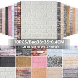 Wall Stickers 10 Pcs 3d paper Living Room Bedroom Tv Backdrop Decor Xpe Foam Waterproof Self Adhesive Brick 230422