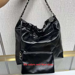 Classic black silver 22 bag womens shoulder bags luxury designer bag women totebag leather handbag diamond checked chain Bag