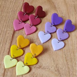 Dangle Earrings Heart Color Simplicity Polymer Clay Earring Jewelry Geometric Casual Holiday Cute Statement Trendy Gift For Women