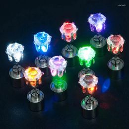 Stud Earrings Light Up LED Christmas Studs Flashing Blinking Stainless Steel Dance Party Accessories Supplies Gift