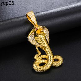 Designer Jewelry Hot sale Cobra Pendant Hip Hop Jewelry Gold Plated 925 Sterling Silver VVS Moissanite Iced Out Pendant necklace