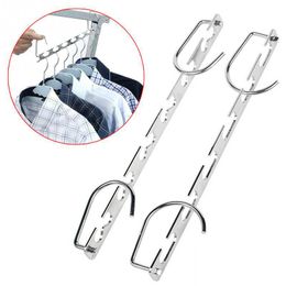 Hangers & Racks Space Saving Metal With Hook Magic 6 Hole Clothes Closet Organiser Iron Drying Rack