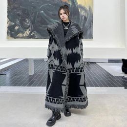 Women's Trench Coats Johnature Fashionable Fringed Sweater Jacket Women Winter Thick Loose Lazy Wind Knitted Cardigan Long Coat 2023