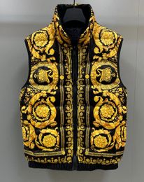 Men s Jackets 23fw fashion floral print Gothic punk down coat vest for men 231123