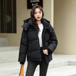 Women's Trench Coats Winter Women Hooded Short Parkas Overcpat Thick Down Cotton Padded Cold Coat Fashion Casual Puffer Female Jackets