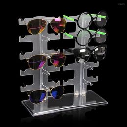 Jewelry Pouches Double Row 10 Pairs Glasses Frame Home Organizer Space Saving Shelf Sunglasses Display Stand Storage Holder