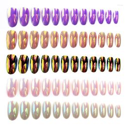 False Nails Fake Artificial Nail Tips With Glue Sticker Faux Gift Art