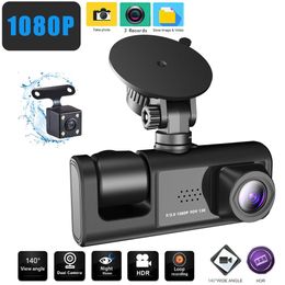 3 Camera Dash Cam 1080P Front and Inside 2 Inch Screen Dashcam Black Box Driver Recorder for Taxi Uber CAR DVR Rear Camera