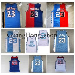 GH 23 Wizard North Carolina Basketball Jersey Washingtons Michael Jor Dan Bullets Mitch and Ness Throwback Blue White Size