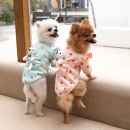 Dog Apparel Cute Dots Shirt Autumn Winter Pet Coat Outfit Cartoon Clothes Garment Vest Pomeranian Yorkie Poodle Chihuahua Clothing