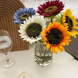 Decorative Flowers 5pcs Sunflower Artificial Flower For Wedding Party Decoration Po Props Garden Home Decor Simulation Silk