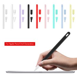 Färgglada silikon Apple Pencil 2nd Generition Case TPU Protective Pouch Cap Holder Cover Tablett PC Accessories