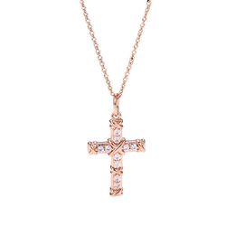 Designer's Brand same cross necklace womens fashion X-shaped diamond clavicle Necklace color separation electroplating Cross Pendant UPUY