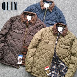 Men' Blends Winter Cotton Padded Plaid Jacket Men Casual Windbreaker Parkas Coat Classic Waterproof Jackets Thicken Warm Puffer 231123