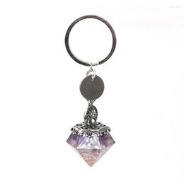 Keychains XSM 7 Chakra Crystal Dowsing Reiki Healing Gems Points Orgone Pendulums For Divination Meditation Wicca Charm Keyrin