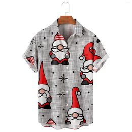 Men's T Shirts Men's Big And Tall Mens Printed Christmas Short Sleeve Button Down Beach Shirt For Man Lady Apparel
