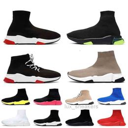 Womens Mens Luxurys Designers Socks Shoes Top Fashion Boots Beige Red Black White Graffiti Clear Sole Paris Triple S Sock Trainers Sports