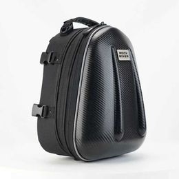 Motorcycle Bags New ROCK BIKER 18-24L Carbon Fibre Motorcycle Tail Bag Waterproof Motorbike Rear Back Seat Bag Moto Helmet Travel Bag Rider BackL231153