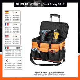 Tool Bag VEVOR Rolling Tool Bag Trolley Large Capacity Electrician Woodworking Tools Storage Bag Organiser Tote Professional Hardware 231122