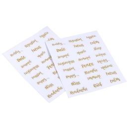 Storage Bottles & Jars 5 Sheet Essential Oil Bottle Labels Golden Letter Tag Sticker Decals For