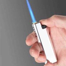 Lighters 2023 New Windproof Lighter Blue Flame Jet Cigar Kitchen Tool Men's Smoking Accessories Birthday Gift