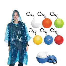 Portable Disposable Emergency Raincoat, Raincoat Ball With Cap Rope, Travel Accessories For Hiking, Camping, Cycling