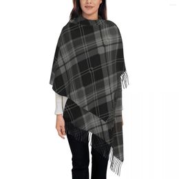 Scarves Female Long Grey Black Plaid Cheque Tartan Pattern Women Winter Soft Warm Tassel Shawl Wraps Scarf
