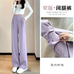 Women's Pants Purple Suit Wide-leg Female 2023 Spring And Autumn Drape Mop High Waist Slim Narrow Straight Casual