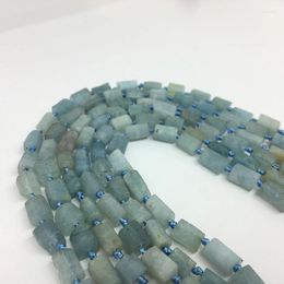 Loose Gemstones 6-8x8-10mm Cylindrical Type Shape Natural Gem Aquamarine Stone Beads Gemstone Jewellery Making Bracelet Necklace DIY Luck