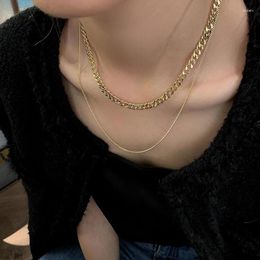 Pendant Necklaces Vintage Exquisite Gorgeous Clavicle Chain Necklace For Female Double Layer Thick Thin Party Jewelry Gift Hip Hop
