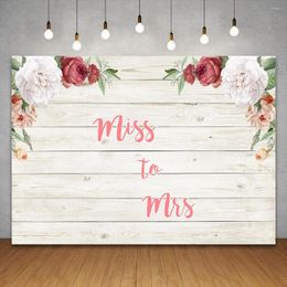 Party Decoration Floral White Wood Floor Bridal Shower Pocall Backdrop Women Girls Birthday Background Baby Banner Baptism