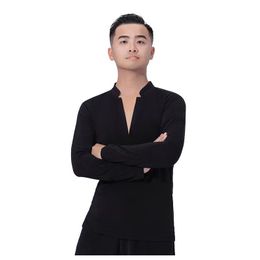 Stage Wear Modern Dancing Top For Men Short/Long Sleeves Latin Dance Shirts Ballroom Competition Training DWY9308
