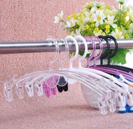 Transparent plastic fashion panty hanger thickened bra hanger with clip special underwear hanger for clothing store6007879