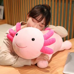 Plush Dolls Kawaii 60cm Axolotl Plush Toy Cartoon Animal Stuffed Plushie Doll For Kids Birthday Christmas Halloween Gifts Salamandered 231122