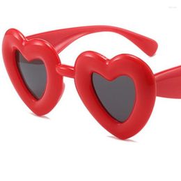 Sunglasses Candy Color Unisex Personality Heart Sun Glasses Funny Goggles Masquerade Eyeglasses Oversize Frame Ornamental