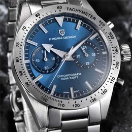 Wristwatches PAGANI DESIGN 2023 NEW Moon Top Brand Quartz Watch For Men Speed Chronograph Waterproof VK64 AR Sapphire Mirror Wristwatch 1766Q231123