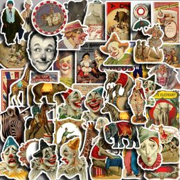 Gift Wrap 50pcs/bag Retro Circus Series Material Collage DIY Scrapbook Po Diary Decorative Stickers