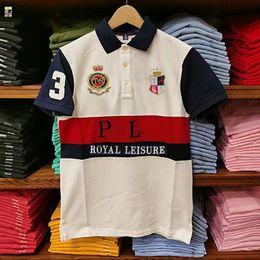 2024s Classic New Short Sleeve Polos Shirt Men's Luxury Accessories Casual Cotton Embroidery Large Red Blue Green White Splice S-5XL