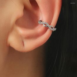 Backs Earrings Crystal Woven Twist Ear Clips For Women Zircon Earing Without Hole Jewellery Fake Single Clip Earings CF2