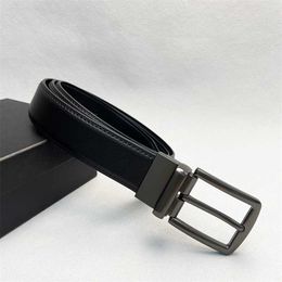 26% OFF Belt Designer New Kou pin buckle small lychee pattern men's leather leisure business belt 3.4cm
