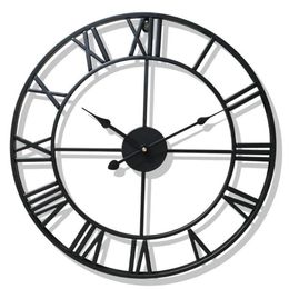Wall Clocks Retro European Style Roman Numeral Clock Metal Material Sturdy And Durable Large Outdoor Garden Living Room Home Decor231V